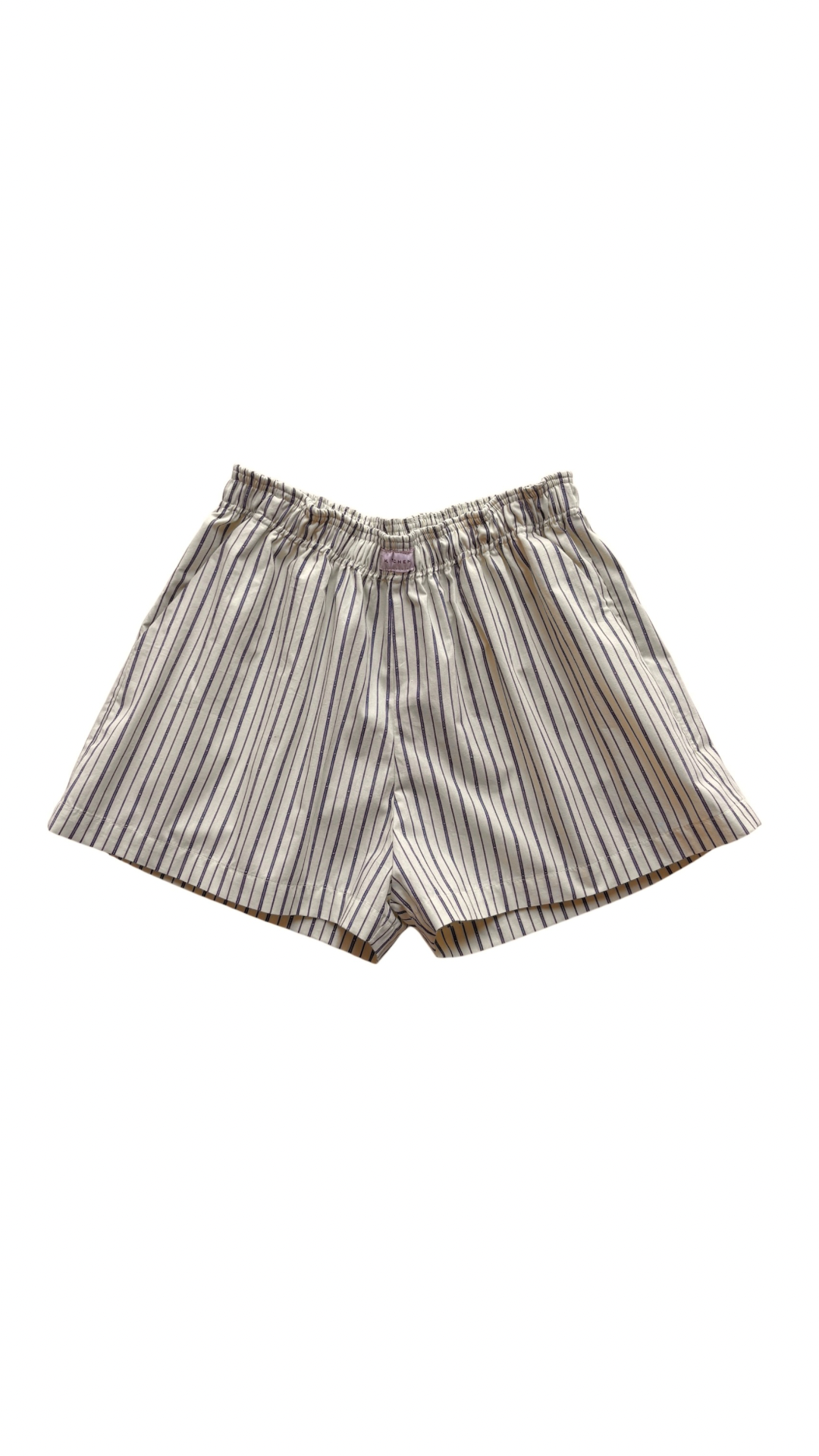 Shorts Beige con rayas azules