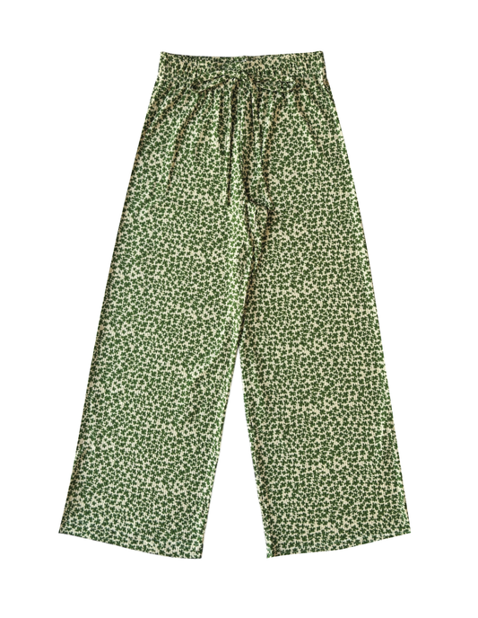 Pantalón Flores Verde